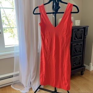 NWOT Orange V Neck Tee Shirt Dress